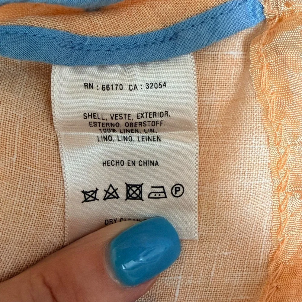 Meadow Rue Skirt Womens 6 Orange Bird Print Linen A-Line Midi Anthropologie Boho